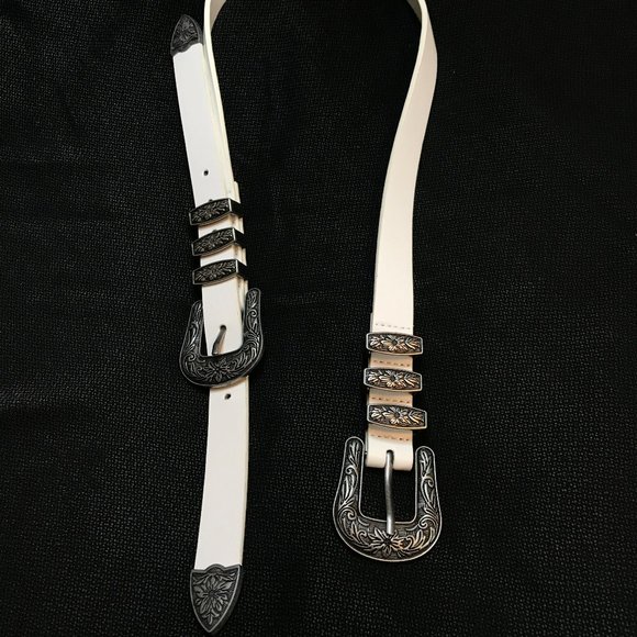 New Western white belt with style XS/S main image 6